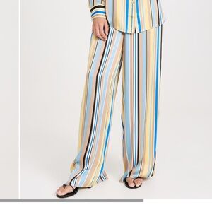 Favorite Daughter Striped Wide-Leg Pants in Blue, Yellow, Tan